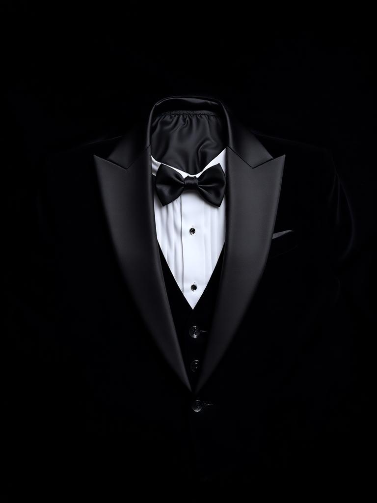 Black tuxedo with bow tie