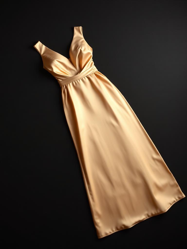Champagne satin evening gown